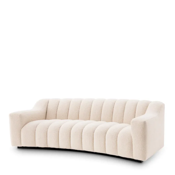 hvid boucle sofa med organiske runde former eichholtz kelly