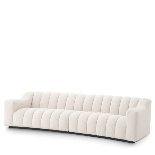 hvid boucle sofa med organiske runde former eichholtz kelly