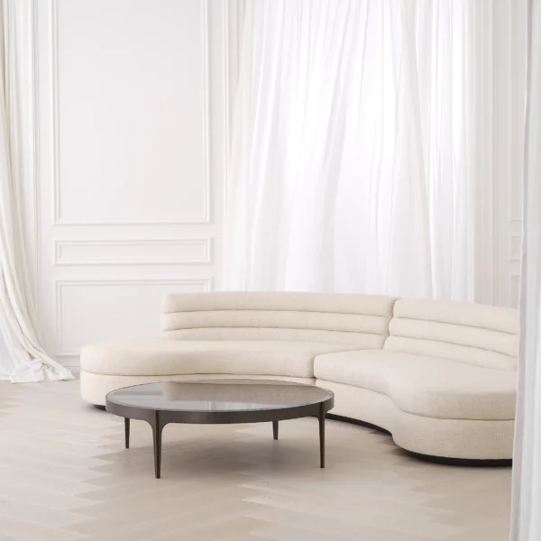 hvid boucle sofa med organiske runde former eichholtz lennox