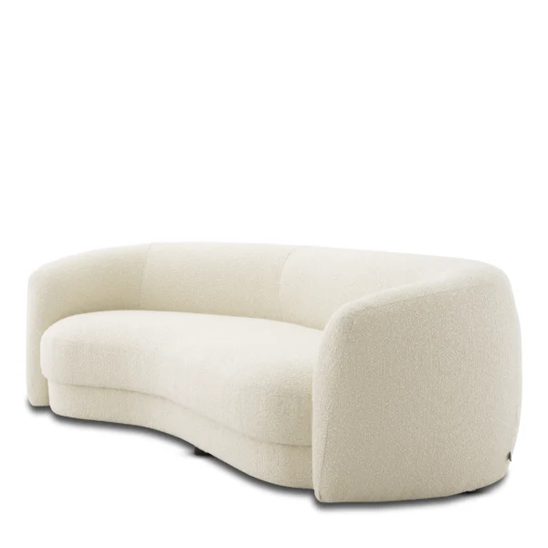 hvid boucle sofa med organiske runde former eichholtz blaine