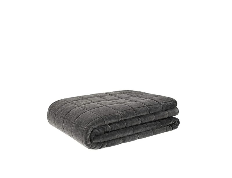 posh stort sengetæppe i grå