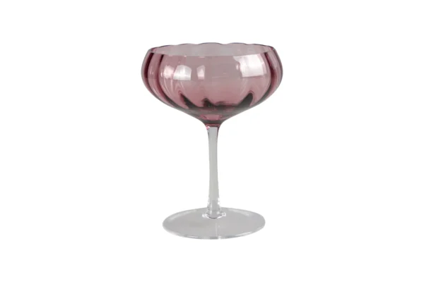cocktail champagne glas i rosa farvet specktrum